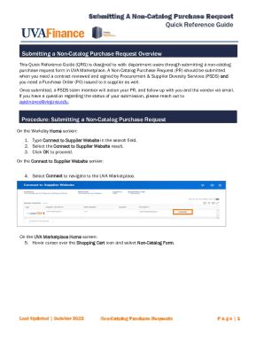 Fillable Online Submitting A Non Catalog Purchase Request Quick Fax