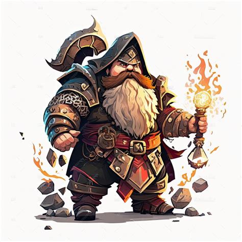 Premium Photo Evil Fantasy Rpg Fat Dwarf Wizard Digital Illustration