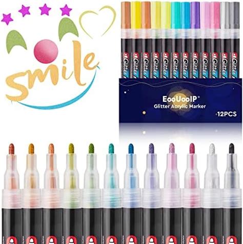 Amazon Eoouooip Glitter Acrylic Pen Acrylic Paint Marker Pens