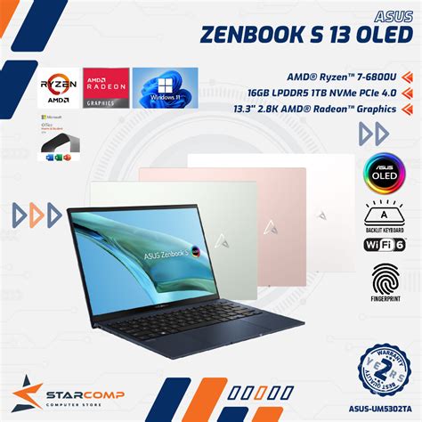 Jual Asus Zenbook S 13 Oled Um5302ta R7 6800u 16gb 1tb 13 3 2 8k W11