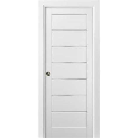 Sartodoors 24 In X 84 In Single Panel White Finished Pine MDF Sliding