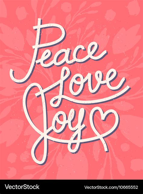 Peace love joy christmas lettering quote Vector Image