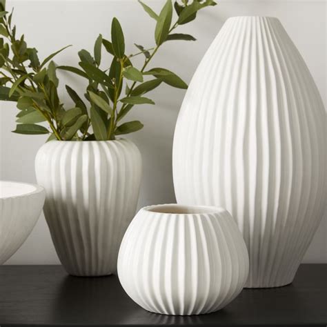 Sanibel White Textured Ceramic Vases West Elm