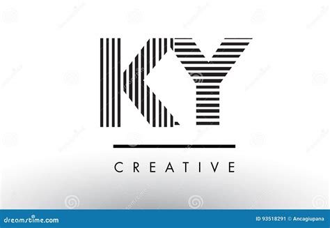 Ky K Y Black And White Lines Letter Logo Design Stock Vector Illustration Of Design Letter