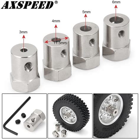 AXSPEED 4PCS Stainless Steel Hex Couplings Tire Connector With Wrench 3