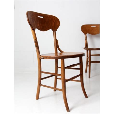 Antique Oak Dining Chairs Set 4 Chairish