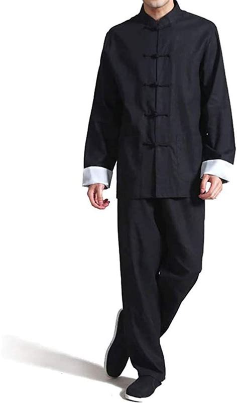 Men S Cotton Linen Kung Fu Suit Chinese Martial Arts Uniform Meditation