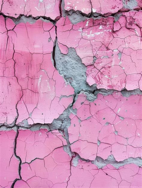 A Detailed Close Up Of Peeling Pink Paint Over A Coarse Surface