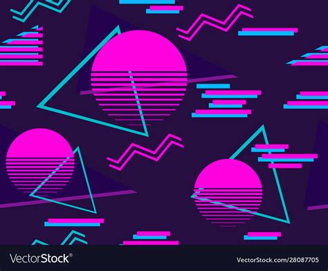 Cyberpunk seamless pattern retro futurism Vector Image