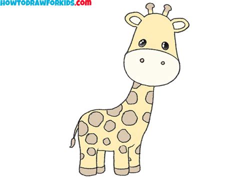 How To Draw A Cute Giraffe Easy Drawing Tutorial For Kids