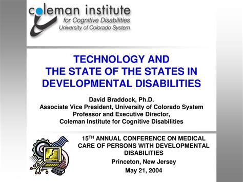 Pdf Technology And The State Of The States In Developmental Disabilities