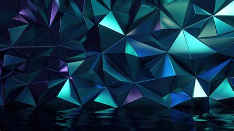 Facets Geometric Crystalized Wallpaper Iridescent Blue Metallic Texture