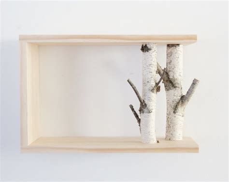 White Birch Forest Wall Art Shelf 18x12 Birch Branch Etsy