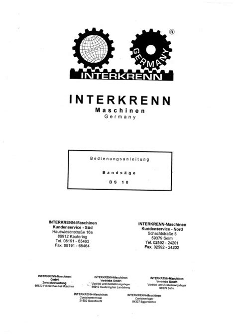 Bedienungsanleitung BS-10-601600