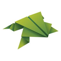 Dise O Png Y Svg De Ilustraci N De Origami Rana Verde Para Camisetas