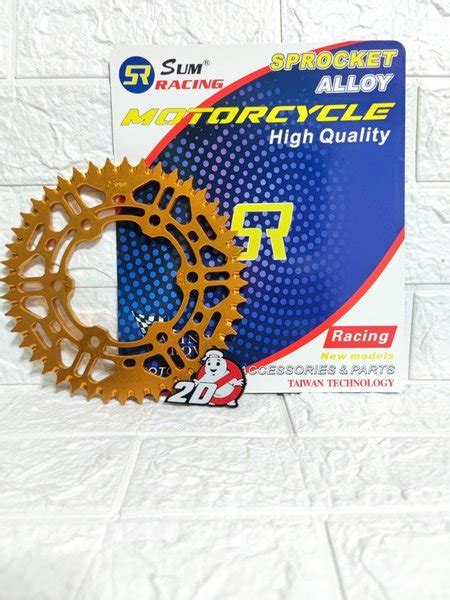 Jual Gear Gir Belakang SUM Racing Alumunium Gold 428 43 44 45 Scorpio