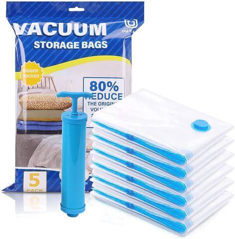 Skadioo Vacuum Compression Storage Bags With Hand Pump Clothes