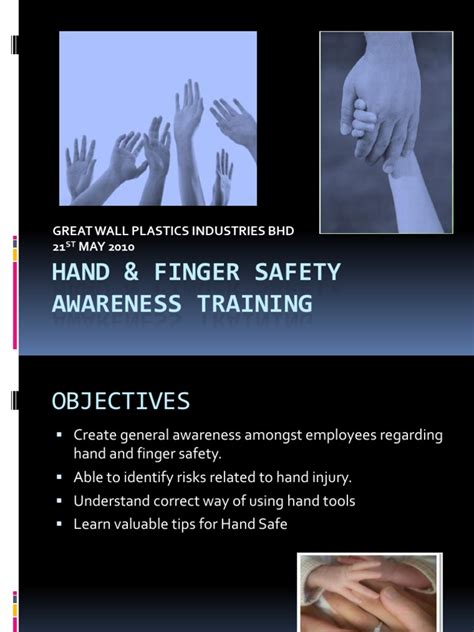 Hand And Finger Safety Awareness Training Personal Protective Equipment