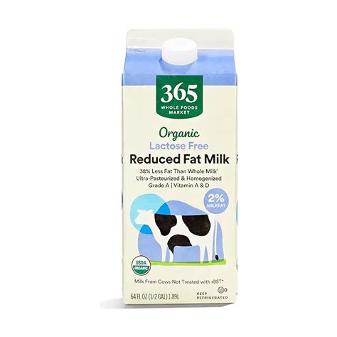 Organic Lactose Free Reduced Fat Milk 64 Fl Oz 5 Gal At Whole Foods