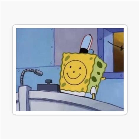 "Smiley Face Spongebob Meme" Sticker for Sale by TheQuirkZone | Redbubble