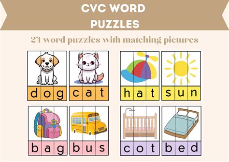 Cvc Word Puzzle Activity Literacy Reading Digital Etsy