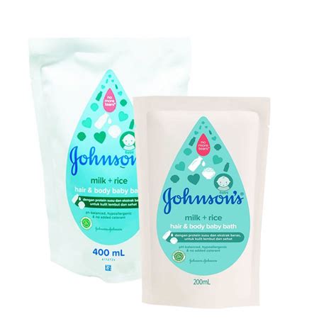 Jual Johnsons Milk Rice Hair Body Baby Bath Kemasan Refill Shopee