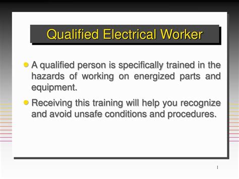 Ppt Qualified Electrical Worker Powerpoint Presentation Free