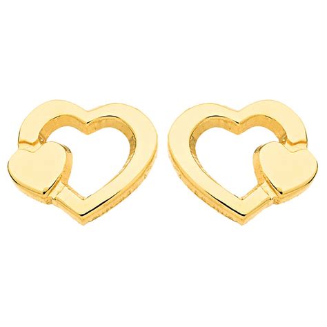 Boucles D Oreilles Brillaxis Coeurs Or 18 Carats Enfant Autres MATY