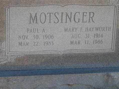 Paul Allen Motsinger Find A Grave Memorial