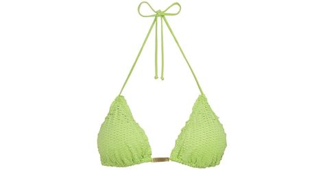 Vix Scales Ripple Triangle Bikini Top In Green Lyst