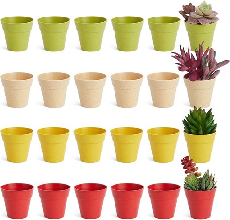 Juvale Mini Plastic Planters, 24-Pack of Stackable Flower Pots for ...