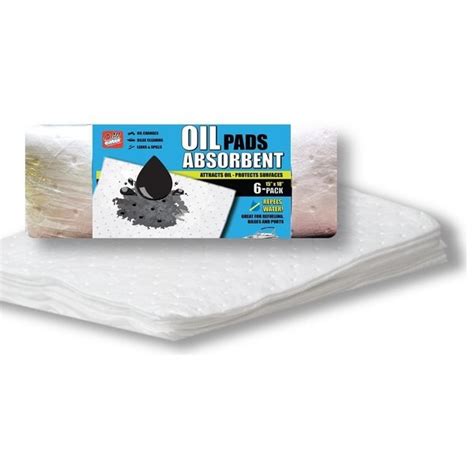 Oil Eater Oil Only Absorbent Pad Pk6 15 X 18 In Aoa Bph006 White Zoro