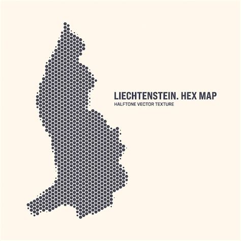 Mapa De Liechtenstein Vector Hexagonal Padr O De Meio Tom Isolado Em