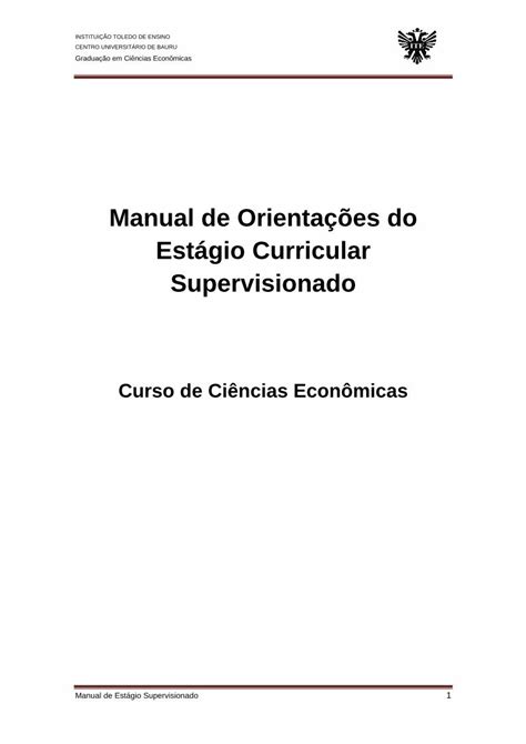 Pdf Manual De Orienta Es Do Est Gio Curricular Supervisionado