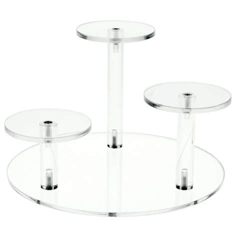 Plymor Clear Acrylic Round 8 Base Riser With 3 Round 3 Display