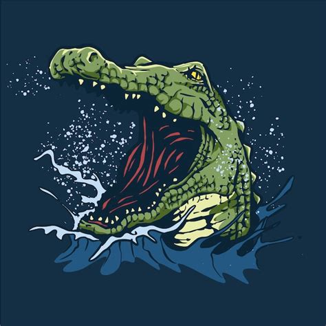 Premium Vector Angry Crocodile Illustration