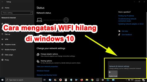 Cara Mengatasi Wifi Yang Hilang Di Windows Berhasil Youtube