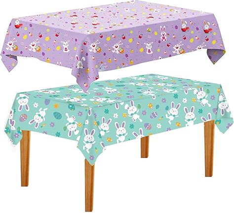 Amazon CAKKA Easter Tablecloth Plastic 54x108 Inch 2Pack