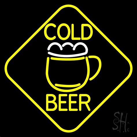 Cold Beer With Mug Led Neon Sign X Inches Clear Edge Cut