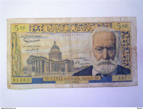 1959 1966 Nouveaux Francs GP 2024 7 UN BILLET De 5 NF Victor HUGO