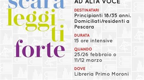 Al Via La Seconda Fase Del Progetto Pescara Leggiti Forte Per