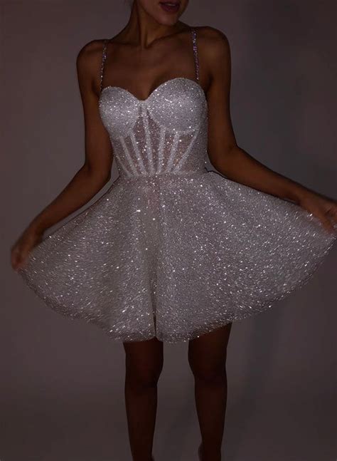 A Line Sweetheart Short Mini Sequined Homecoming Dress Missacc