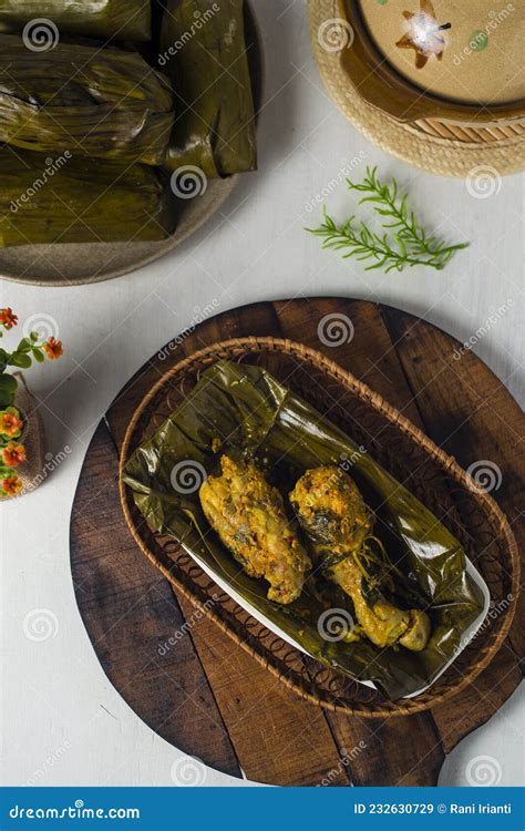 Pepes Chicken Traditional Cuisine From Indonesia Stock Image Image