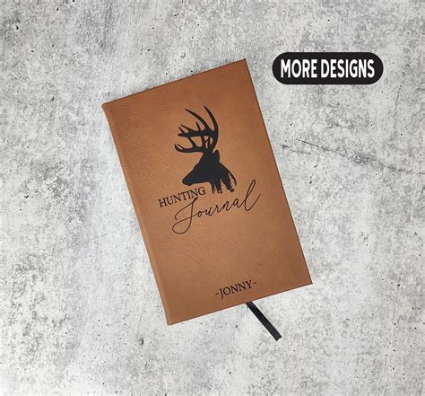 Personalized Hunting Journal Engraved Leatherette Journal For Hunting Notes Custom Journal For