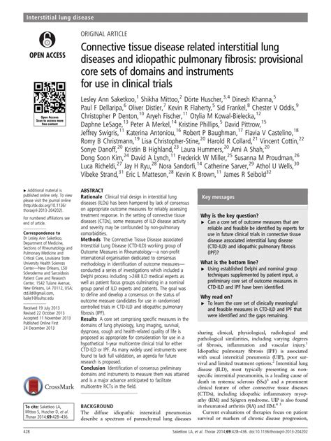 Pdf Connective Tissue Disease Related Interstitial Lung Diseases And Idiopathic Pulmonary