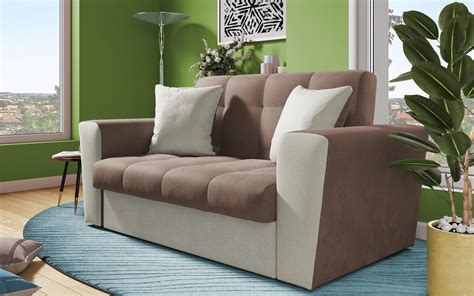 Extendable Sofa Miravel Two Seater Miravel Brown Dark Beige