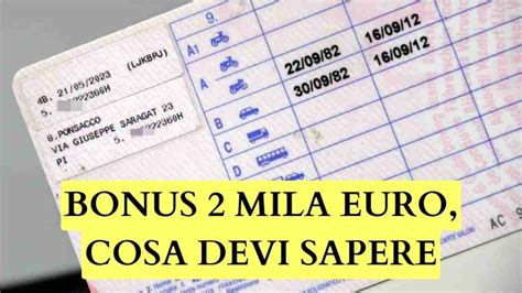 Patenti Arriva Il Bonus Da Mila Euro