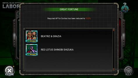 Metal Slug Attack Unit Showcase Beatriz And Grazia And Red Lotus