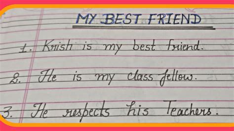 Essay On My Best Friend 10 Lines Only Best Friend In English Short