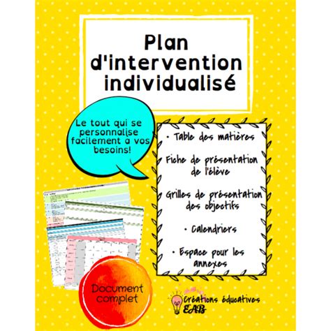 Plan d intervention individualisé